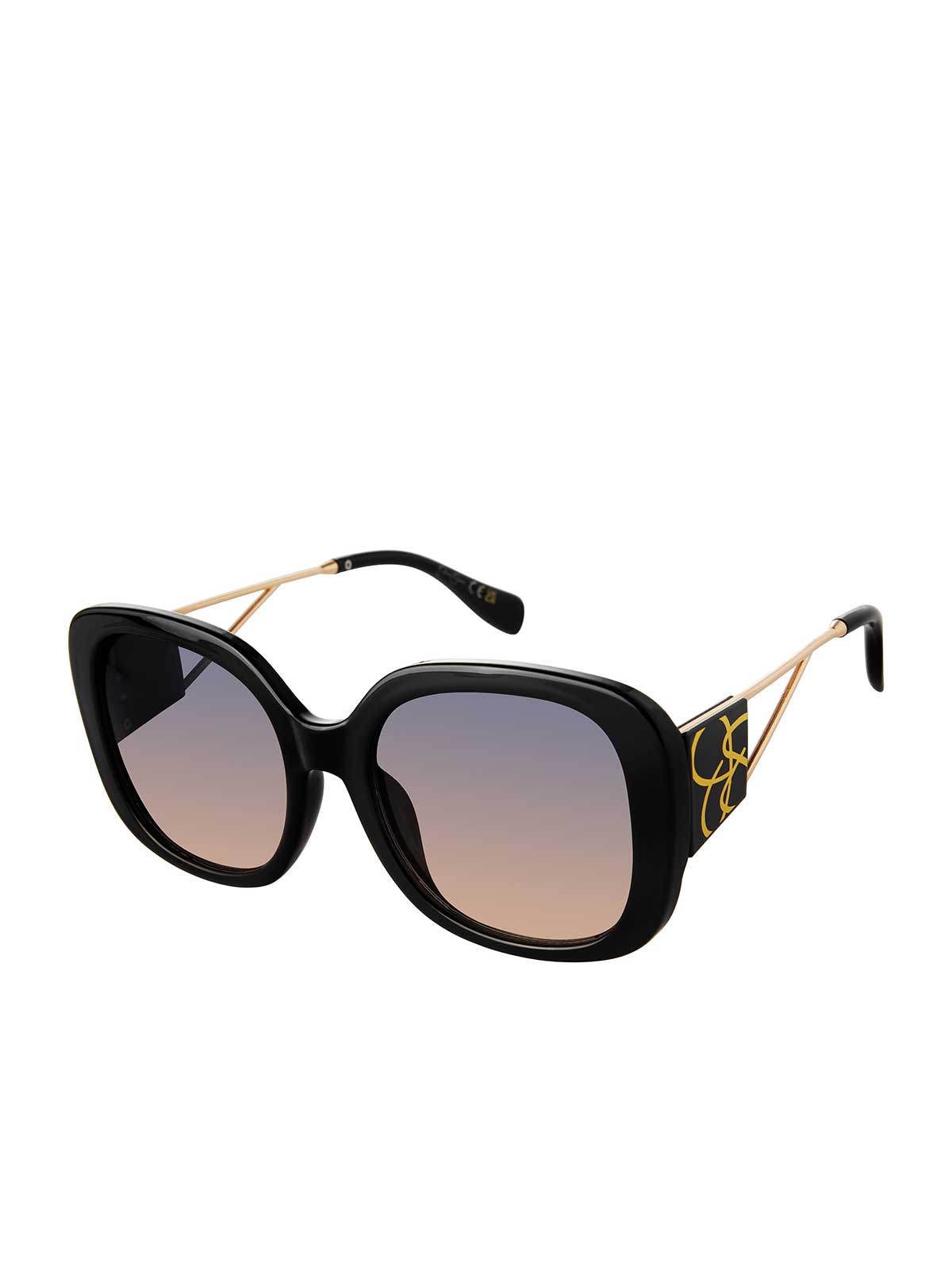 Oversized Oval Sunglasses in Black | Jessica Simpson Accessories