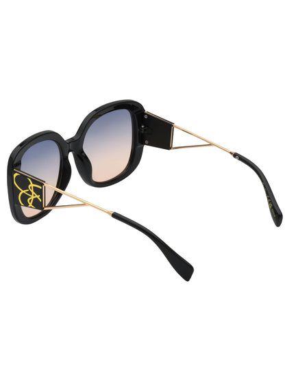 Oversized Oval Sunglasses in Black | Jessica Simpson Accessories