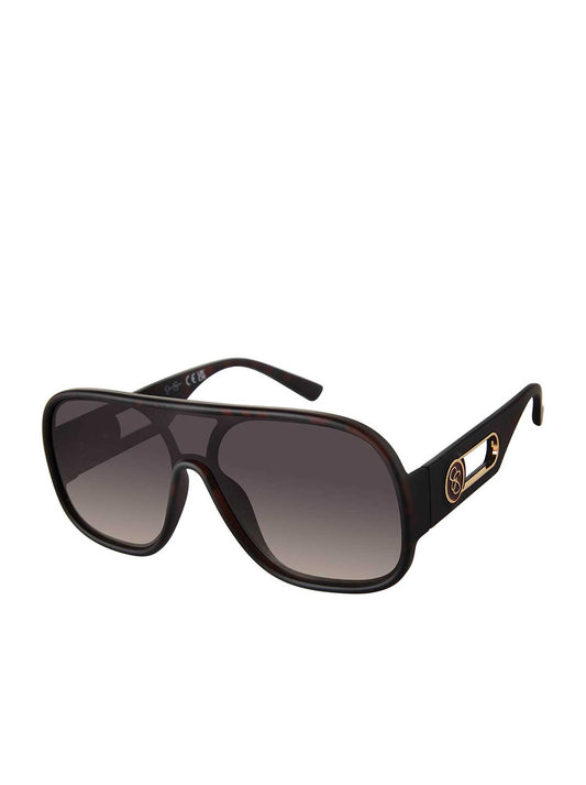 Modern Shield Aviator Sunglasses in Matte Tortoise | Jessica Simpson Accessories