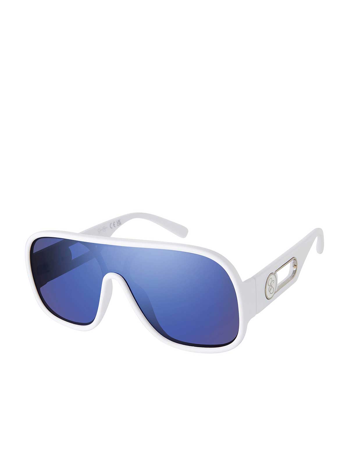 Modern Shield Aviator Sunglasses in Matte White | Jessica Simpson Accessories