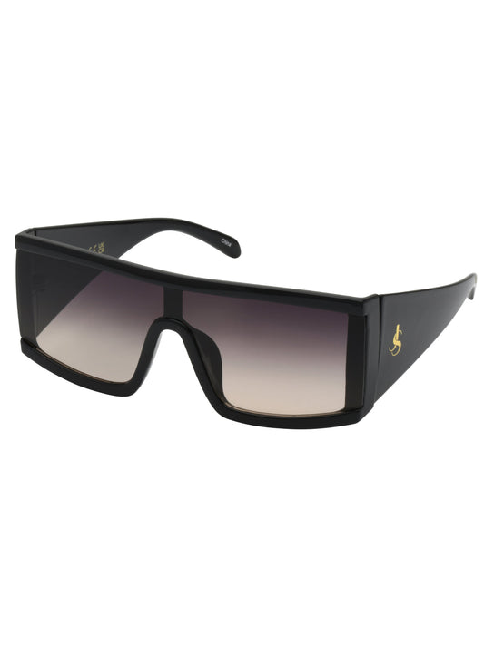 Modern Square Shield Sunglasses in Black | Jessica Simpson Accessories