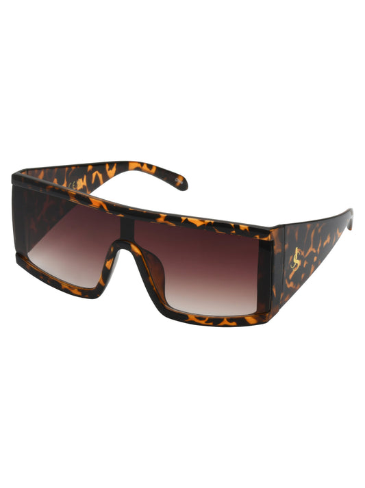 Modern Square Shield Sunglasses in Tortoise | Jessica Simpson Accessories