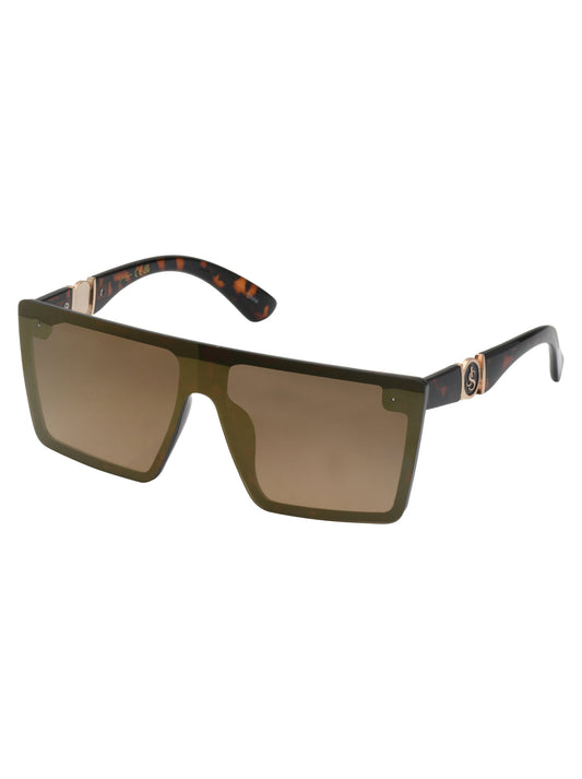 Oversized Square Shield Sunglasses in Tortoise | Jessica Simpson Accessories
