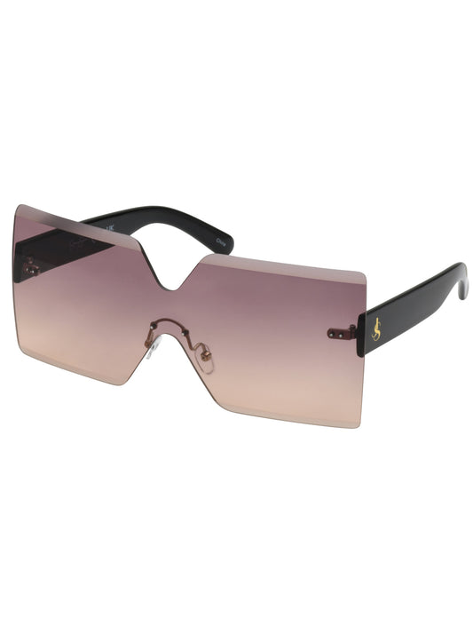 Frameless Shield Sunglasses in Black | Jessica Simpson Accessories