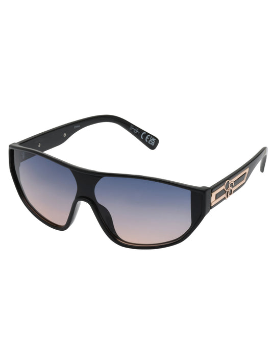 Wrap-Around Shield Sunglasses in Black | Jessica Simpson Accessories