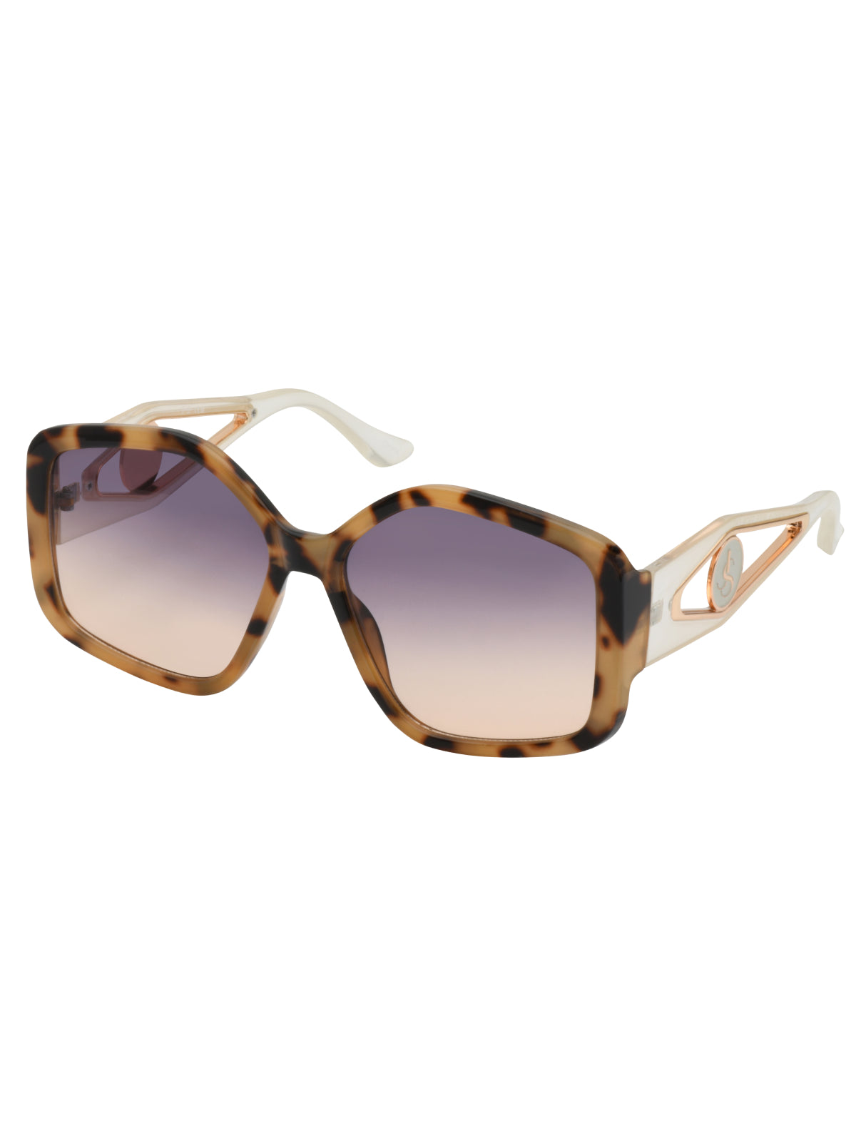 Oversized Geometric Sunglasses in Tortoise & Cream | Jessica Simpson Accessories