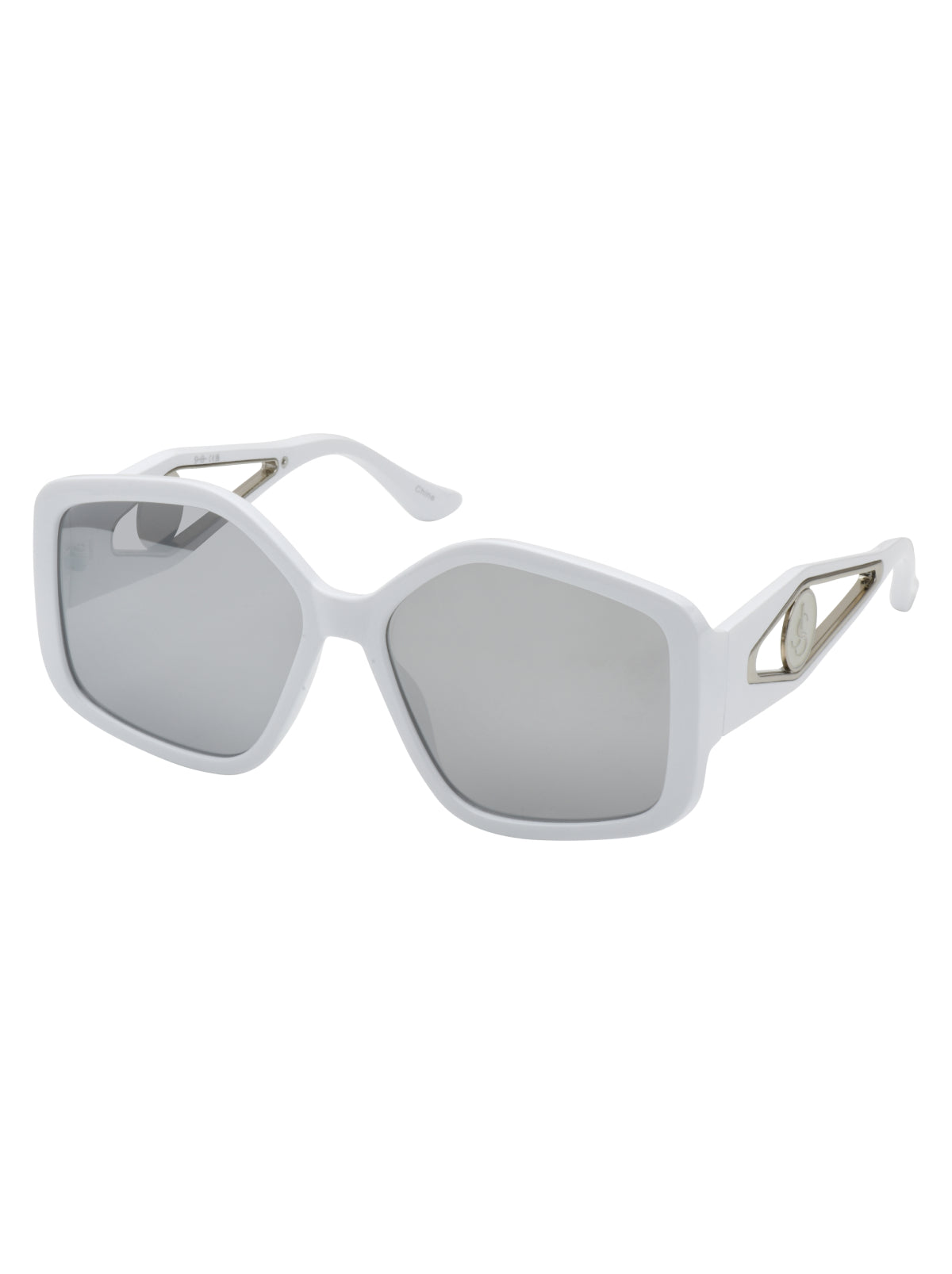 Oversized Geometric Sunglasses in White | Jessica Simpson Accessories