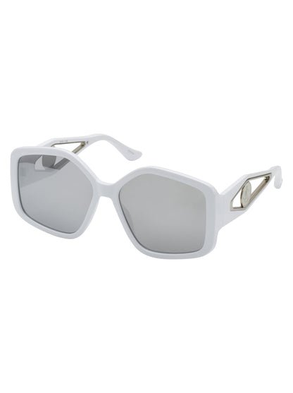 Oversized Geometric Sunglasses in White | Jessica Simpson Accessories