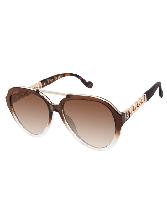 Modern Aviator Sunglasses in Brown Fade | Jessica Simpson Accessories