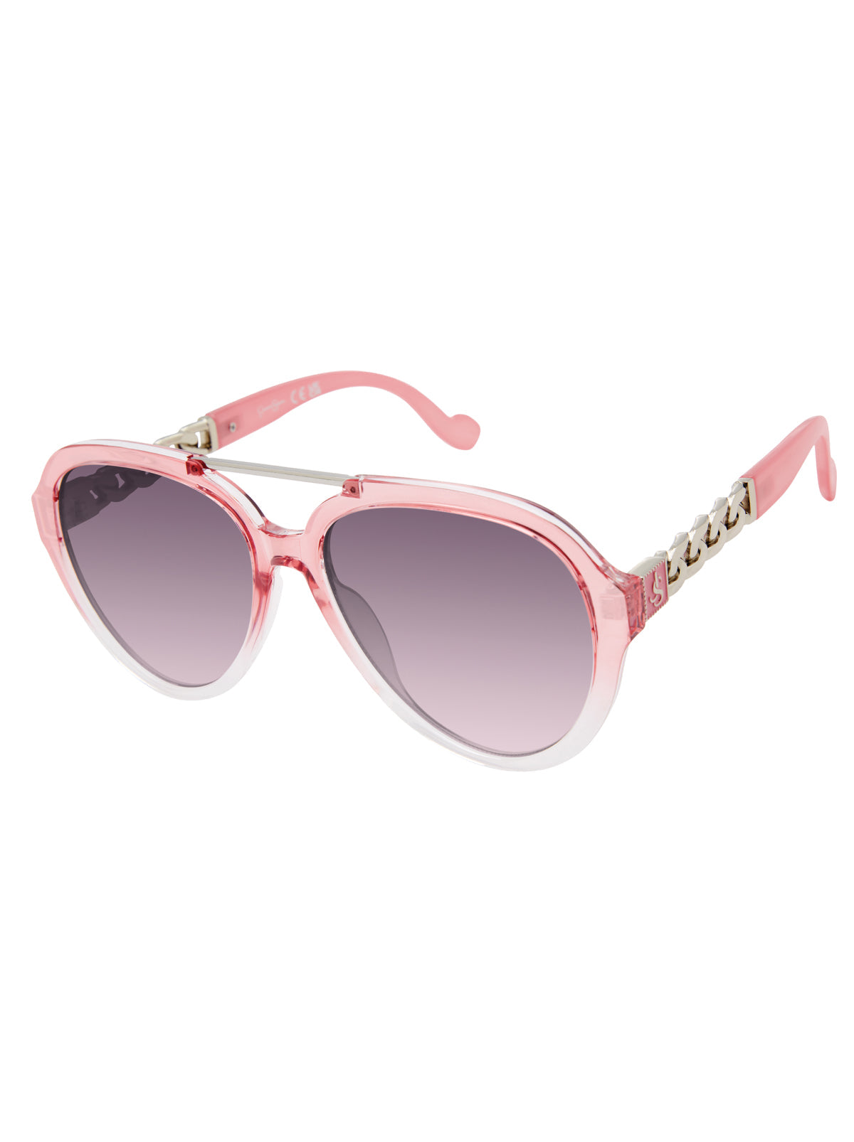 Modern Aviator Sunglasses in Cream to Pink Fade | Jessica Simpson Accessories