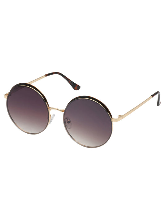 Vintage Round Metal Sunglasses in Gold & Tortoise | Jessica Simpson Accessories