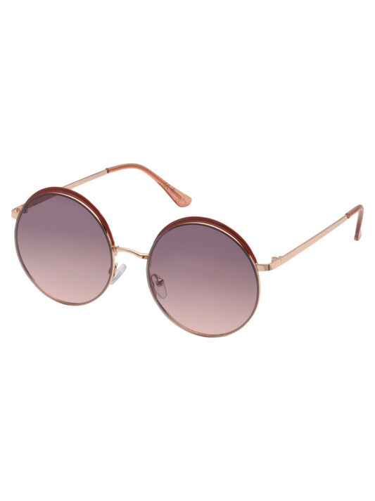 Vintage Round Metal Sunglasses in Rose Gold & Tan | Jessica Simpson Accessories
