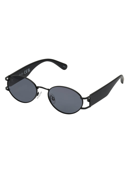 Retro Vintage Metal Oval Sunglasses in Black | Jessica Simpson Accessories