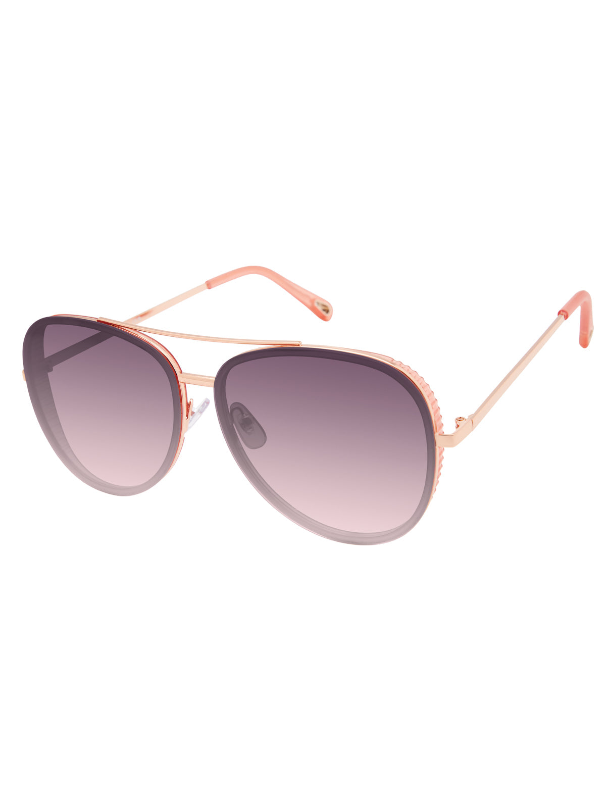 Glam Aviator Pilot Sunglasses in Rose Gold & Rose | Jessica Simpson Accessories