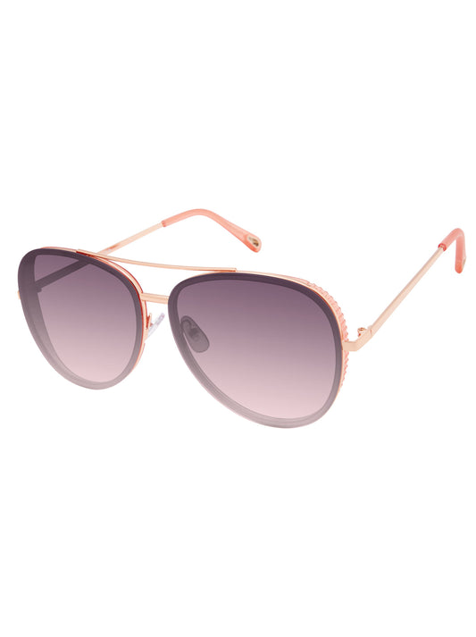 Glam Aviator Pilot Sunglasses in Rose Gold & Rose | Jessica Simpson Accessories