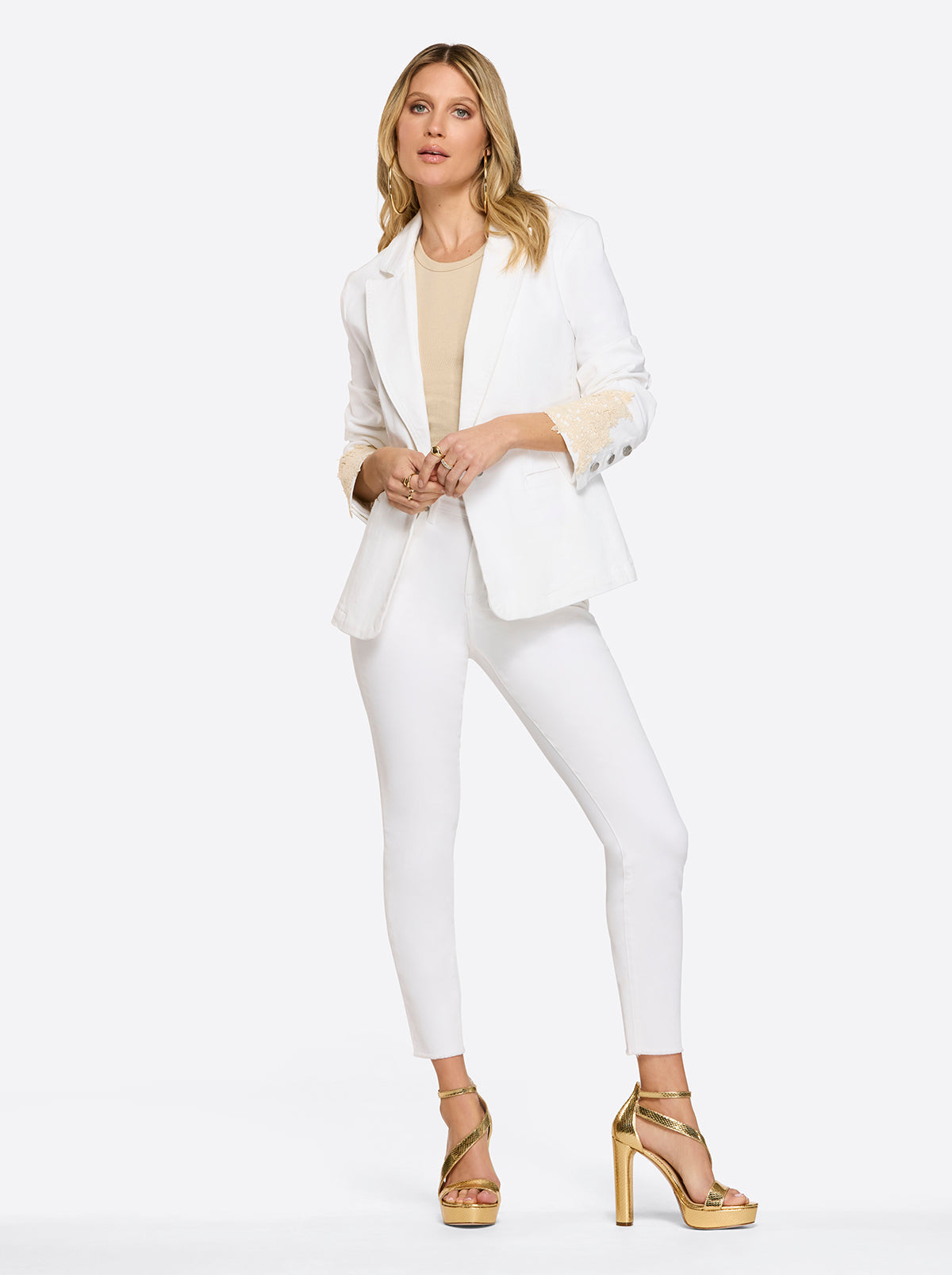 Fitted Blazer in White | Jessica Simpson Women