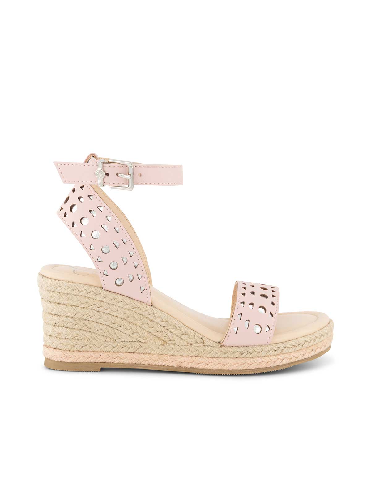 Girls' Asha Perforated Wedge Sandal in Blush | Jessica Simpson Women
