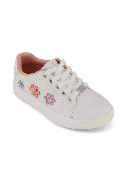 Girls' Gina Flower Low Sneakers in White | Jessica Simpson Women