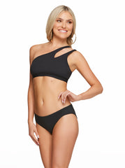 Solid One Shoulder Top With Slash in Black | Jessica Simpson Women