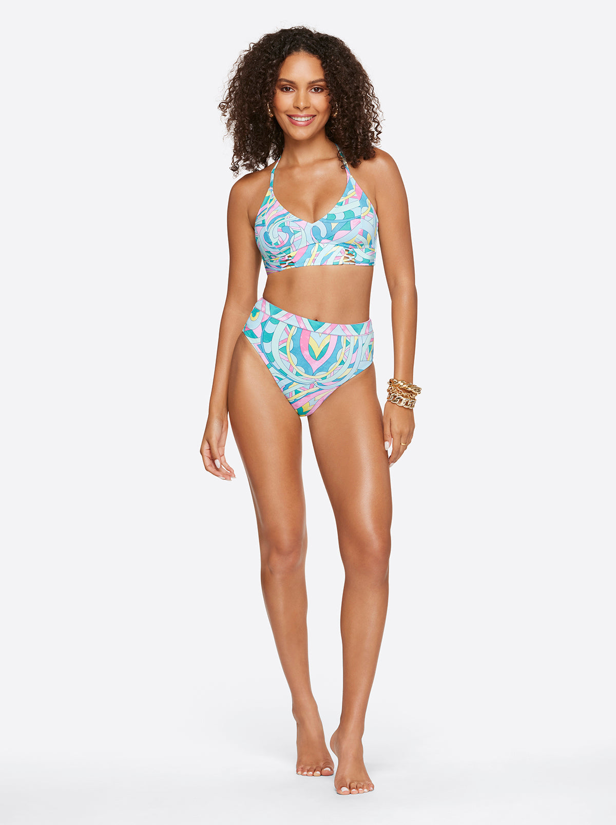 High Waist Bottom in Powder Blue Multi | Jessica Simpson Women