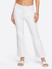 Love Song High Rise Crop Flare in White | Jessica Simpson Women