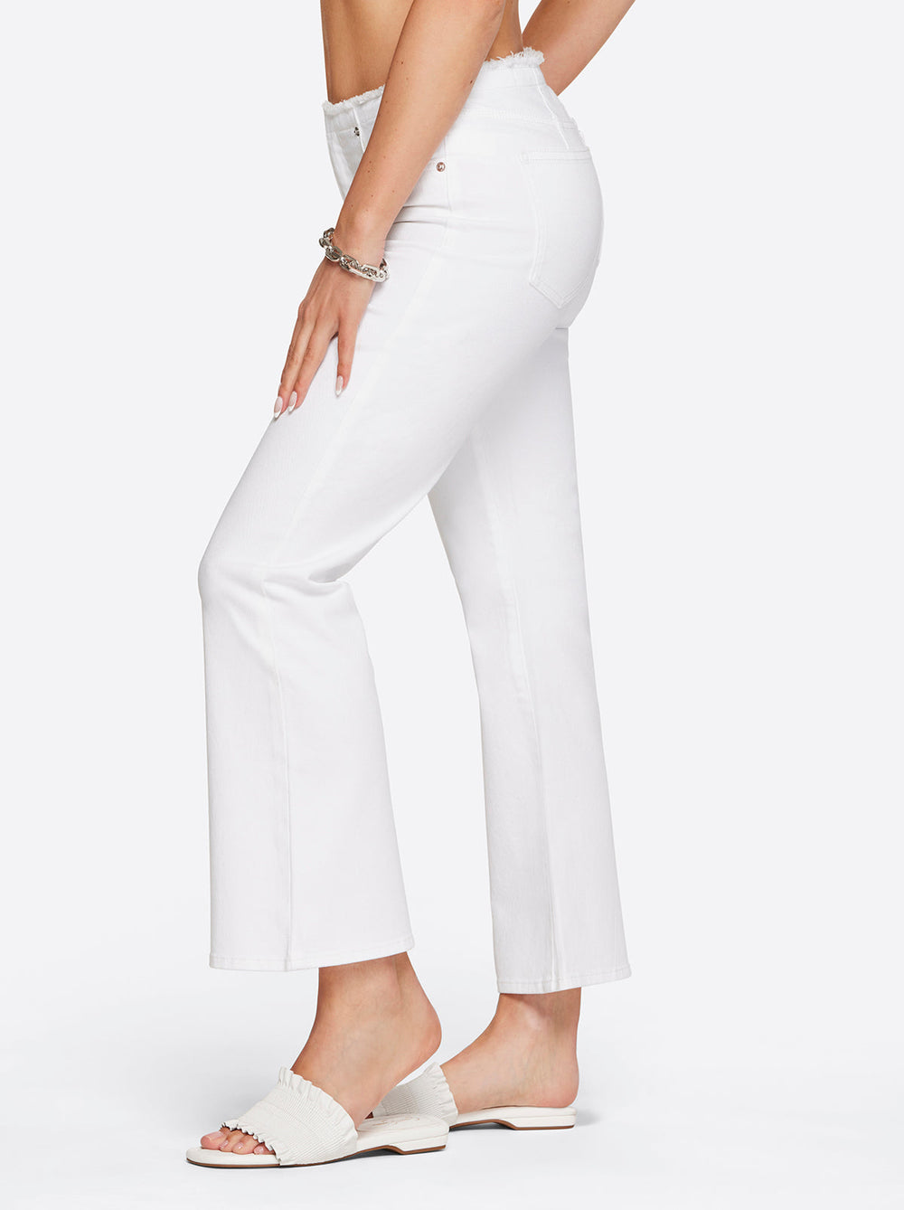 Love Song High Rise Crop Flare in White | Jessica Simpson Women
