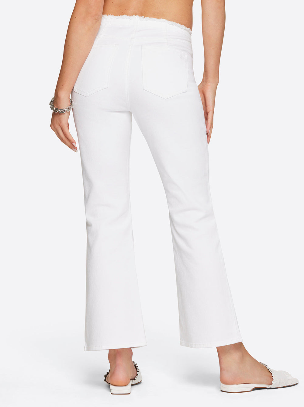 Love Song High Rise Crop Flare in White | Jessica Simpson Women