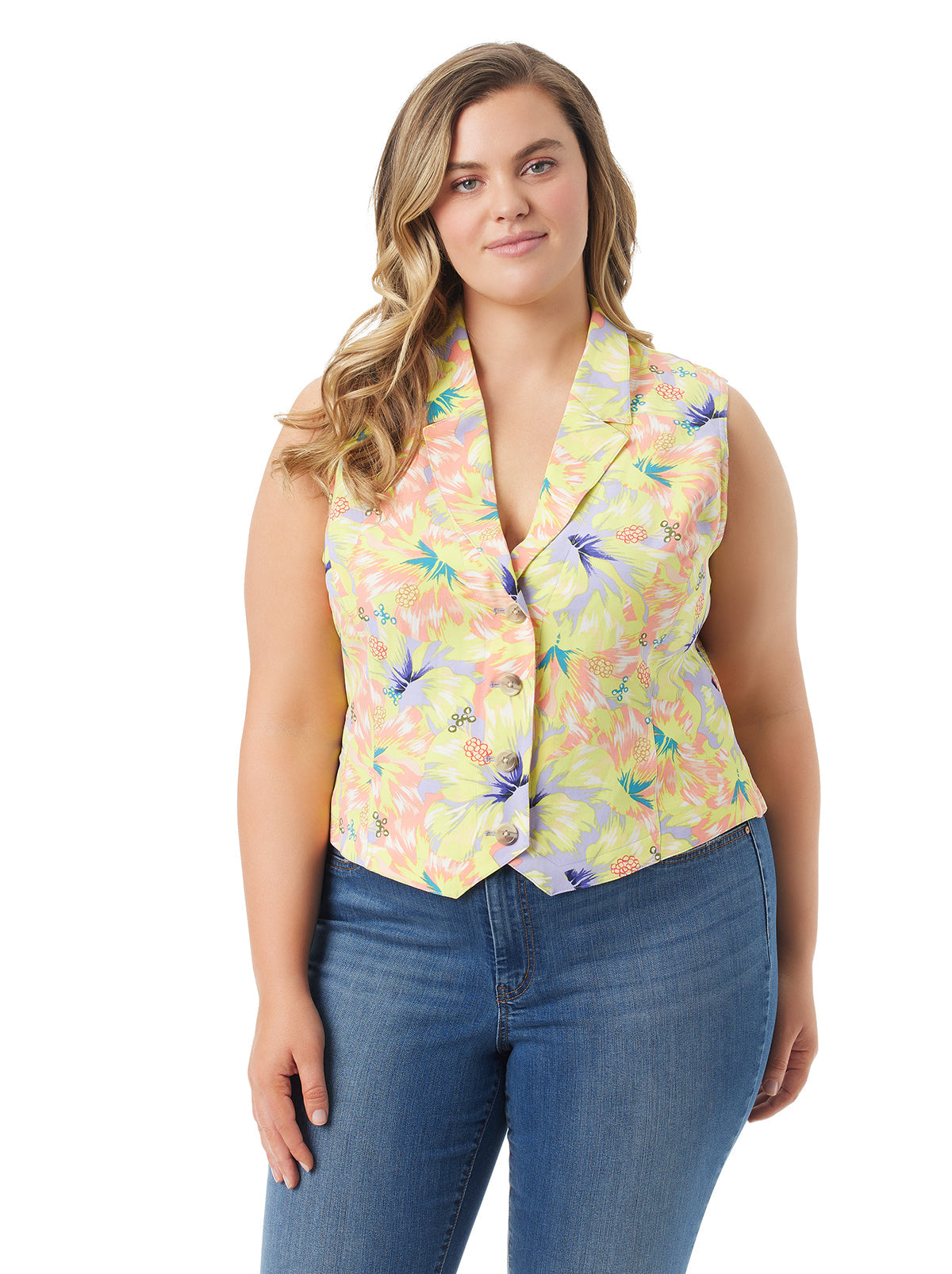 Embla Vest in Candy Hibiscus | Jessica Simpson Women