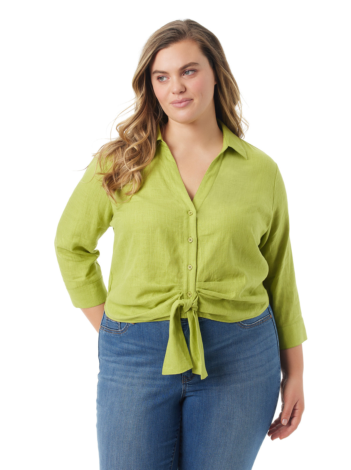 Soley Tie Front Top in Pickled Pepper | Jessica Simpson Women