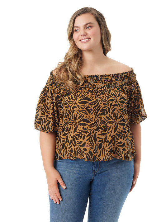 Rosiya Off Shoulder Top in Zebra Floral | Jessica Simpson Women