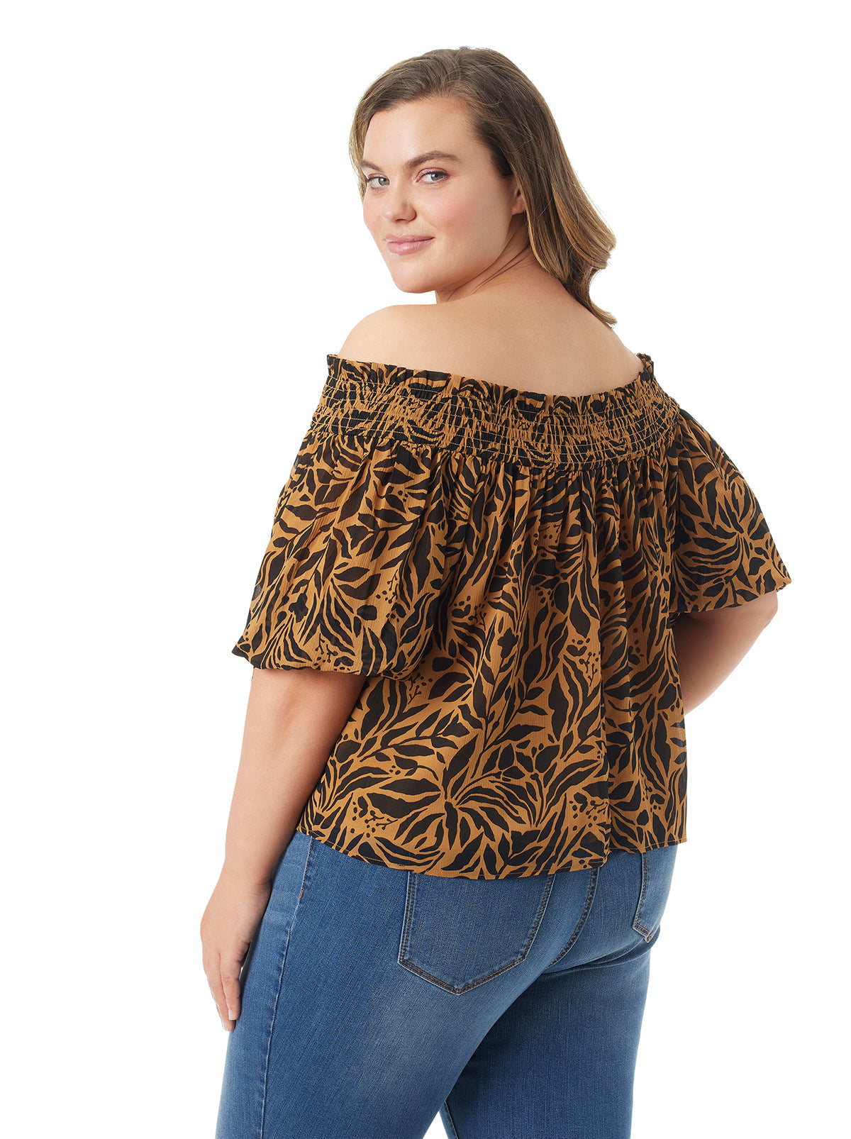 Rosiya Off Shoulder Top in Zebra Floral | Jessica Simpson Women