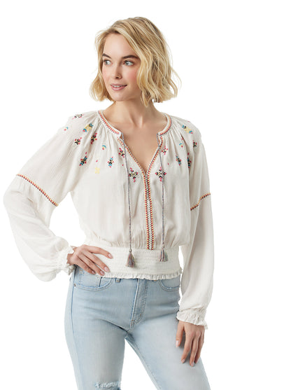 Tanuka Embellished Top in Gardenia | Jessica Simpson Women