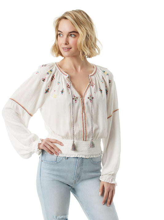 Tanuka Embellished Top in Gardenia | Jessica Simpson Women