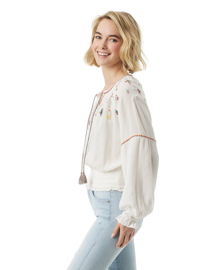 Tanuka Embellished Top in Gardenia | Jessica Simpson Women