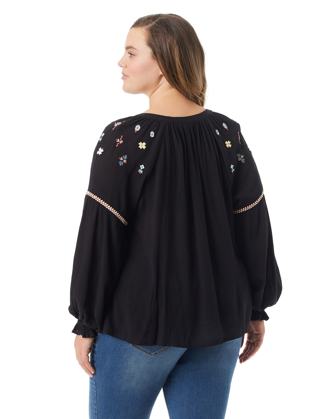 Lissy Embellished Top in Black | Jessica Simpson Women