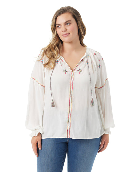 Lissy Embellished Top in Gardenia | Jessica Simpson Women