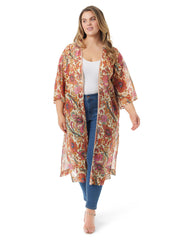 Calie Kimono in Apricot Sherbet Paisley | Jessica Simpson Women