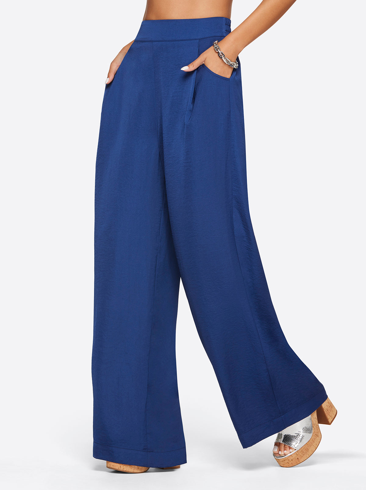 Winnie Wide Leg Pants in Medieval Blue | Jessica Simpson Women