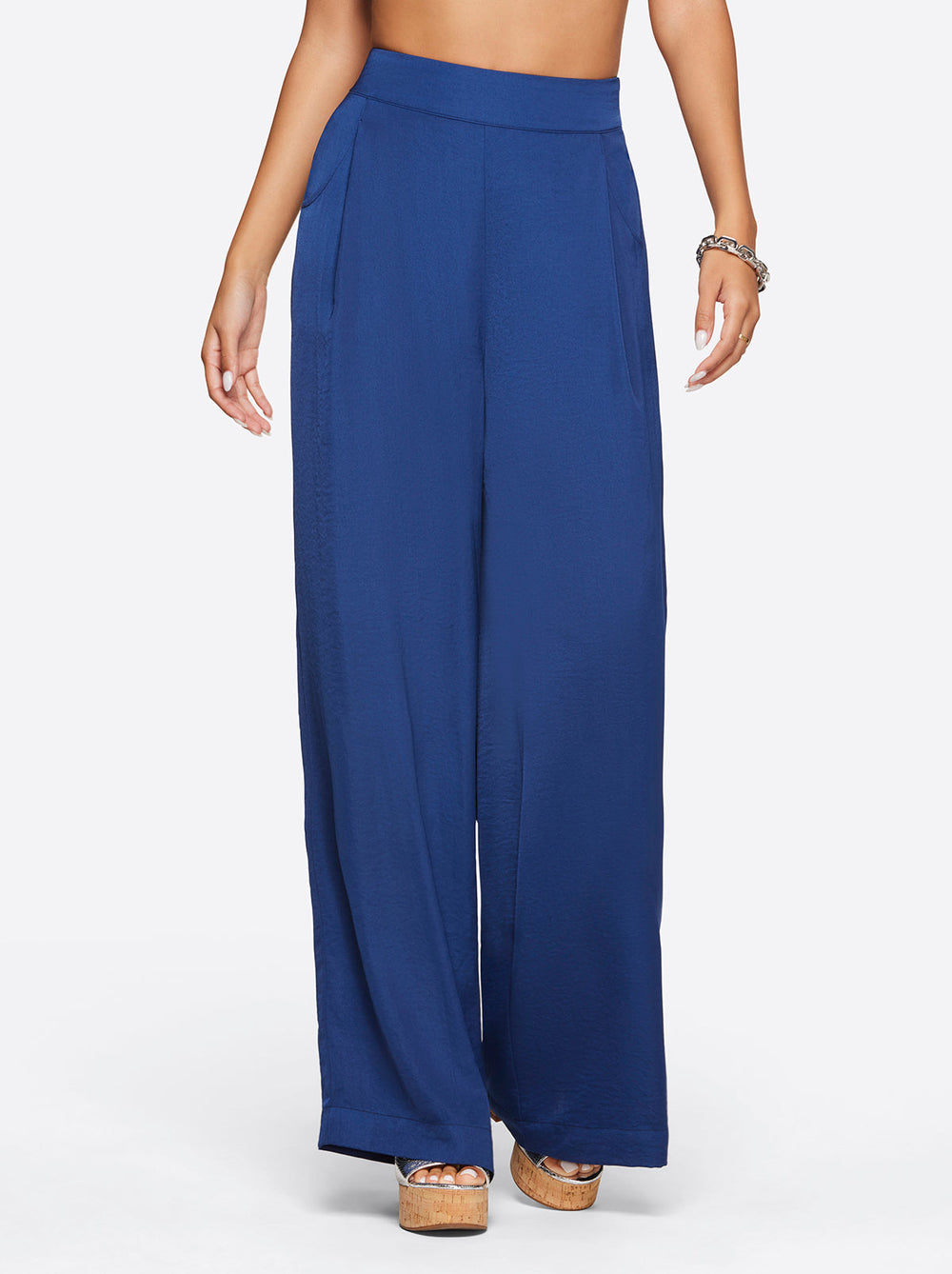 Winnie Wide Leg Pants in Medieval Blue | Jessica Simpson Women