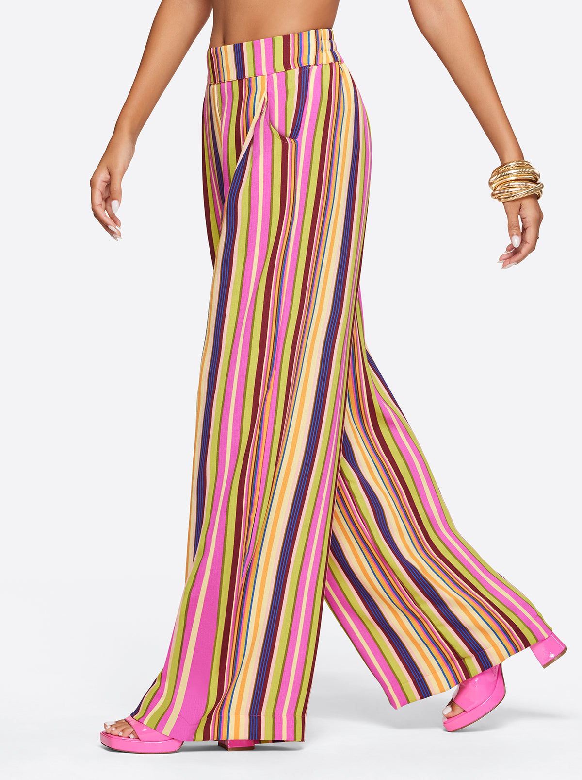 Winnie Wide Leg Pants in Rainbow Stripe | Jessica Simpson Women
