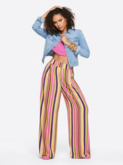 Winnie Wide Leg Pants in Rainbow Stripe | Jessica Simpson Women