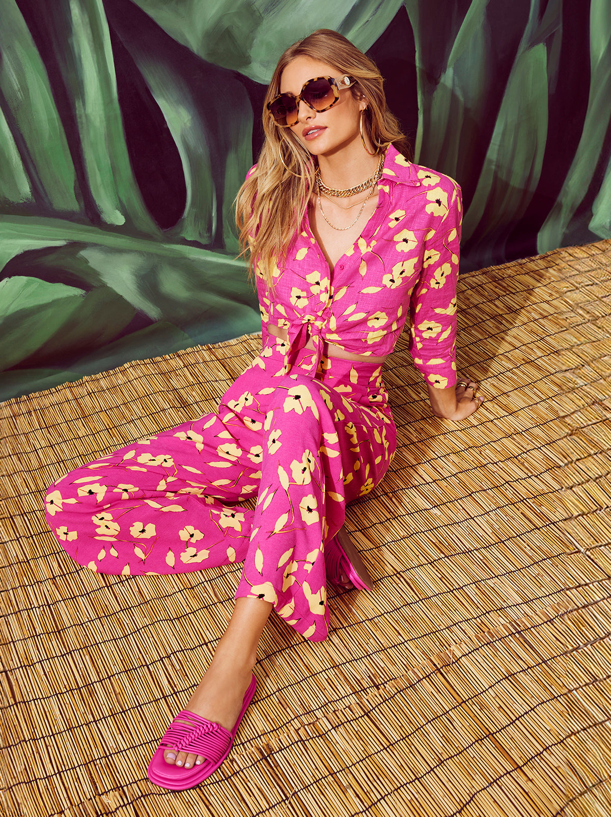 Wisteria Tie Front Top in Withering Petals | Jessica Simpson Women