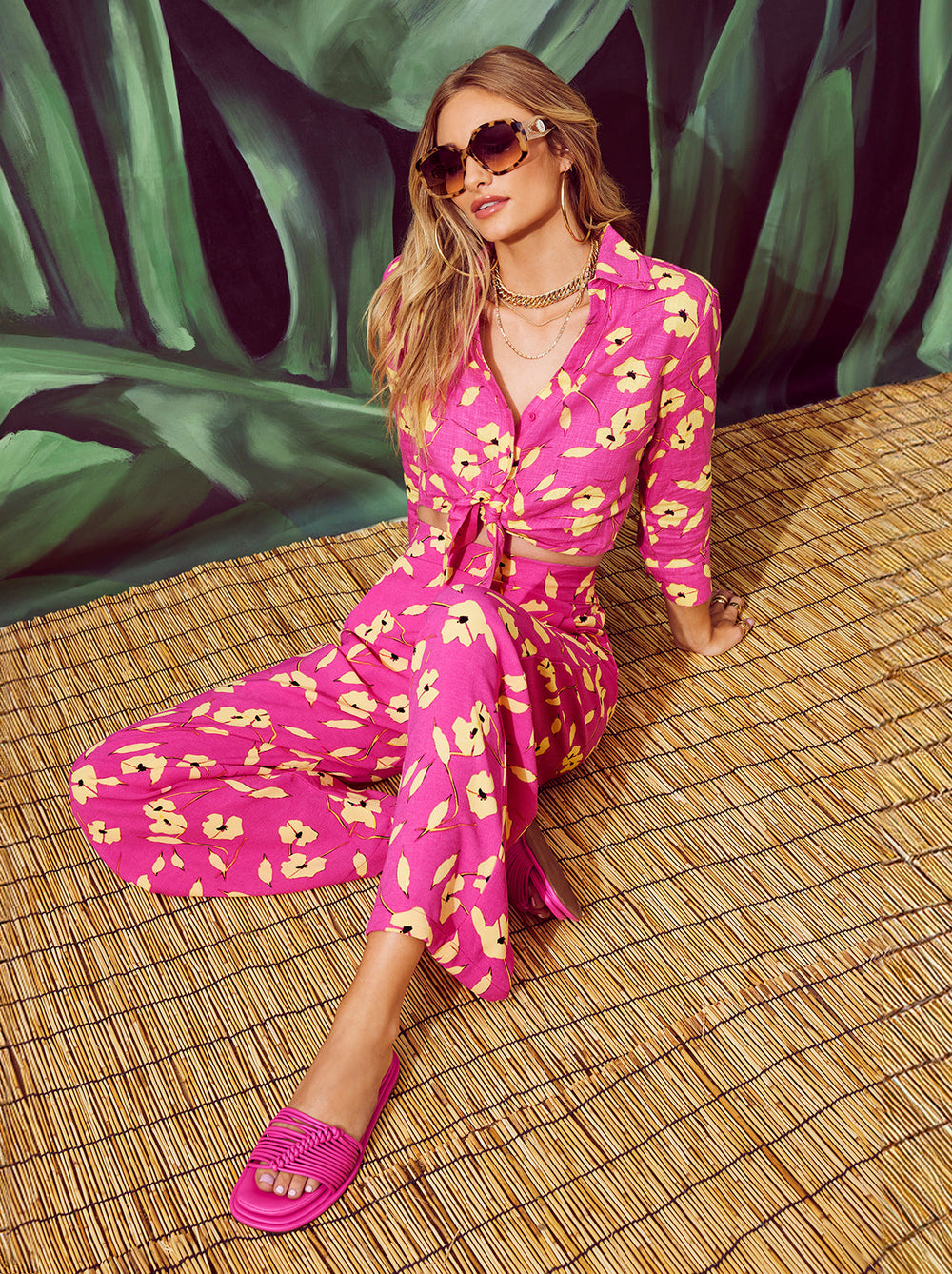 Wisteria Tie Front Top in Withering Petals | Jessica Simpson Women