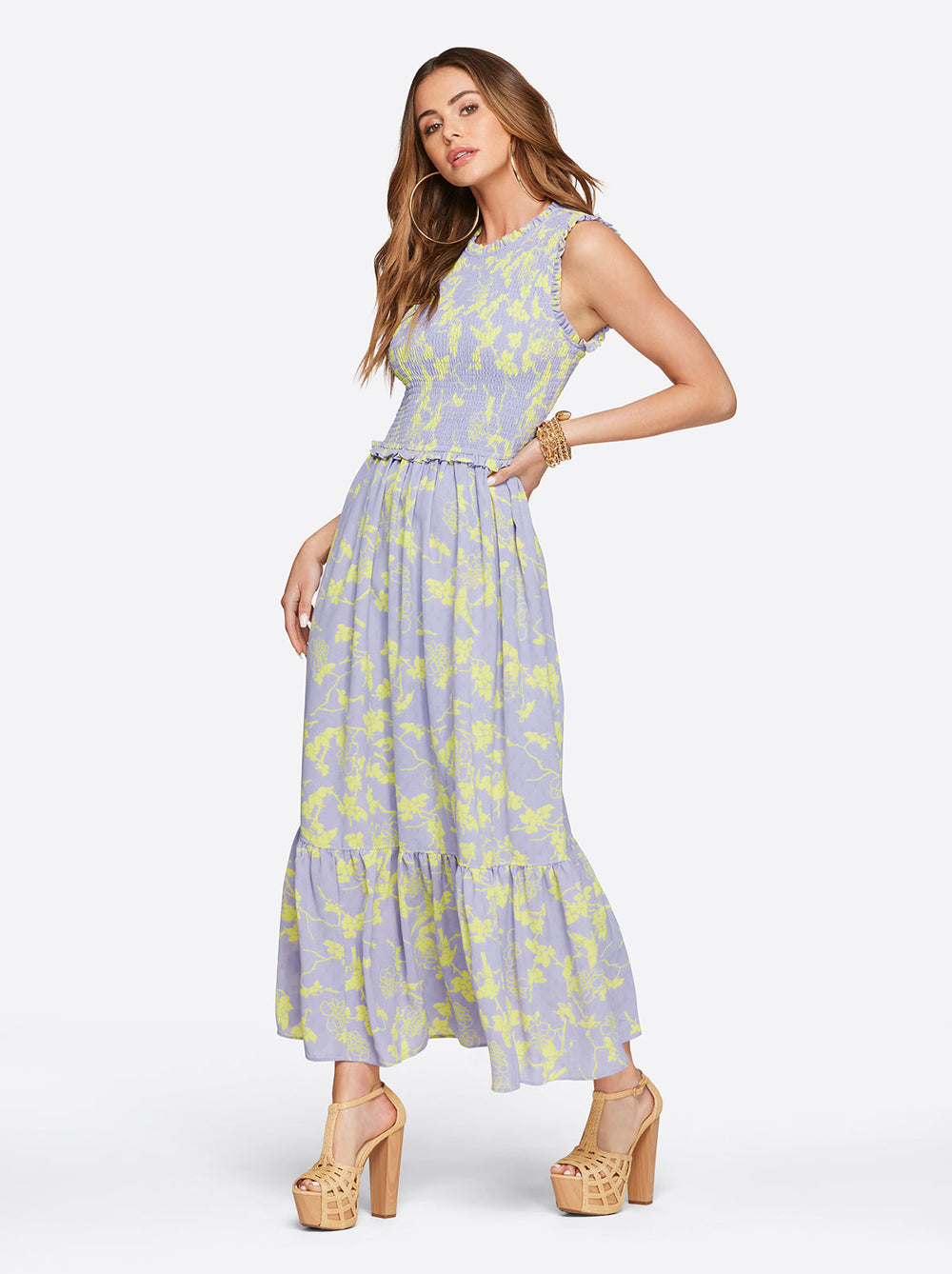 Mira Tiered Ruffle Maxi Dress in Hidden Lotus | Jessica Simpson Women