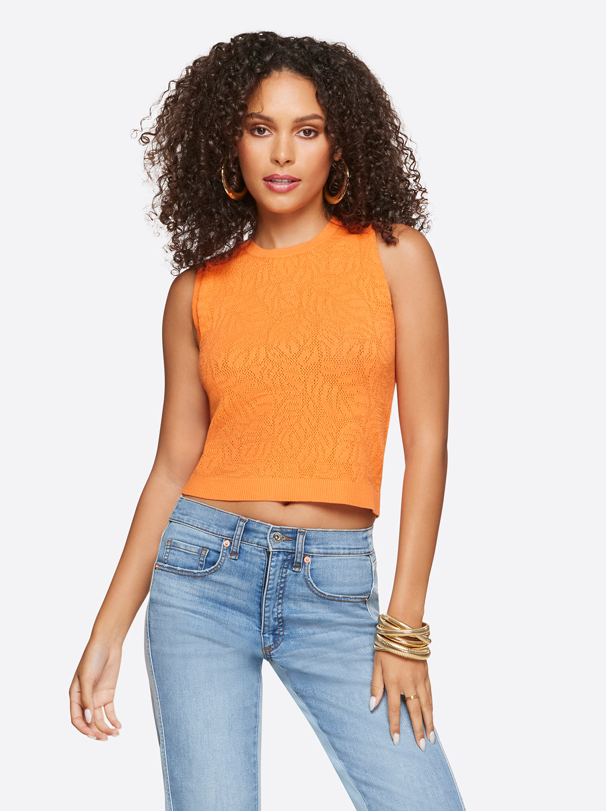 Ivy Mesh Tank in Mandarin Orange | Jessica Simpson Women