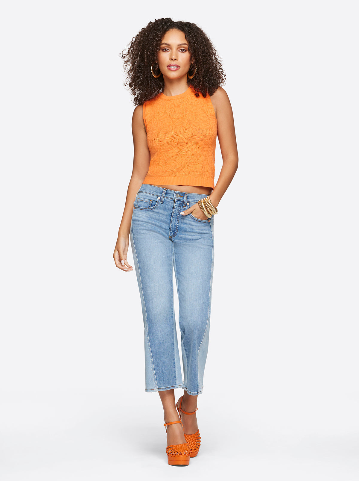 Ivy Mesh Tank in Mandarin Orange | Jessica Simpson Women
