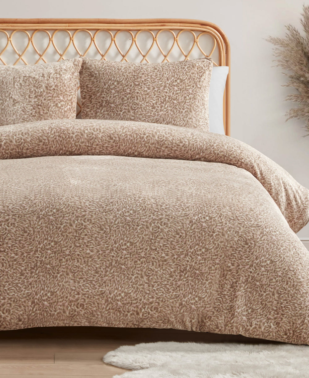 Leopard Printed Plush Comforter Set | Jessica Simpson Home