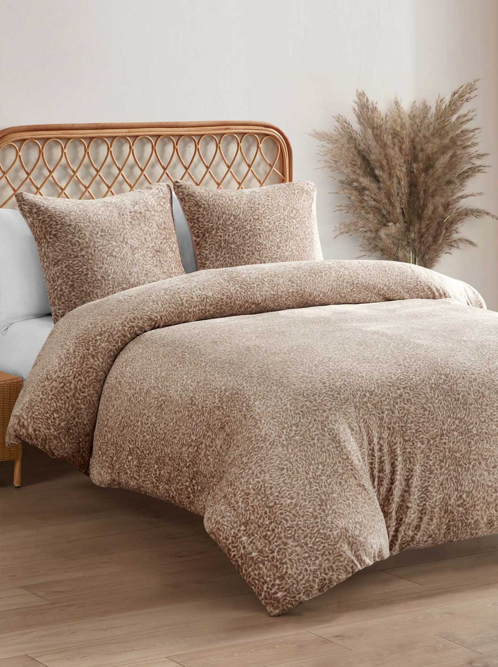 Leopard Printed Plush Duvet Cover  Set | Jessica Simpson Home
