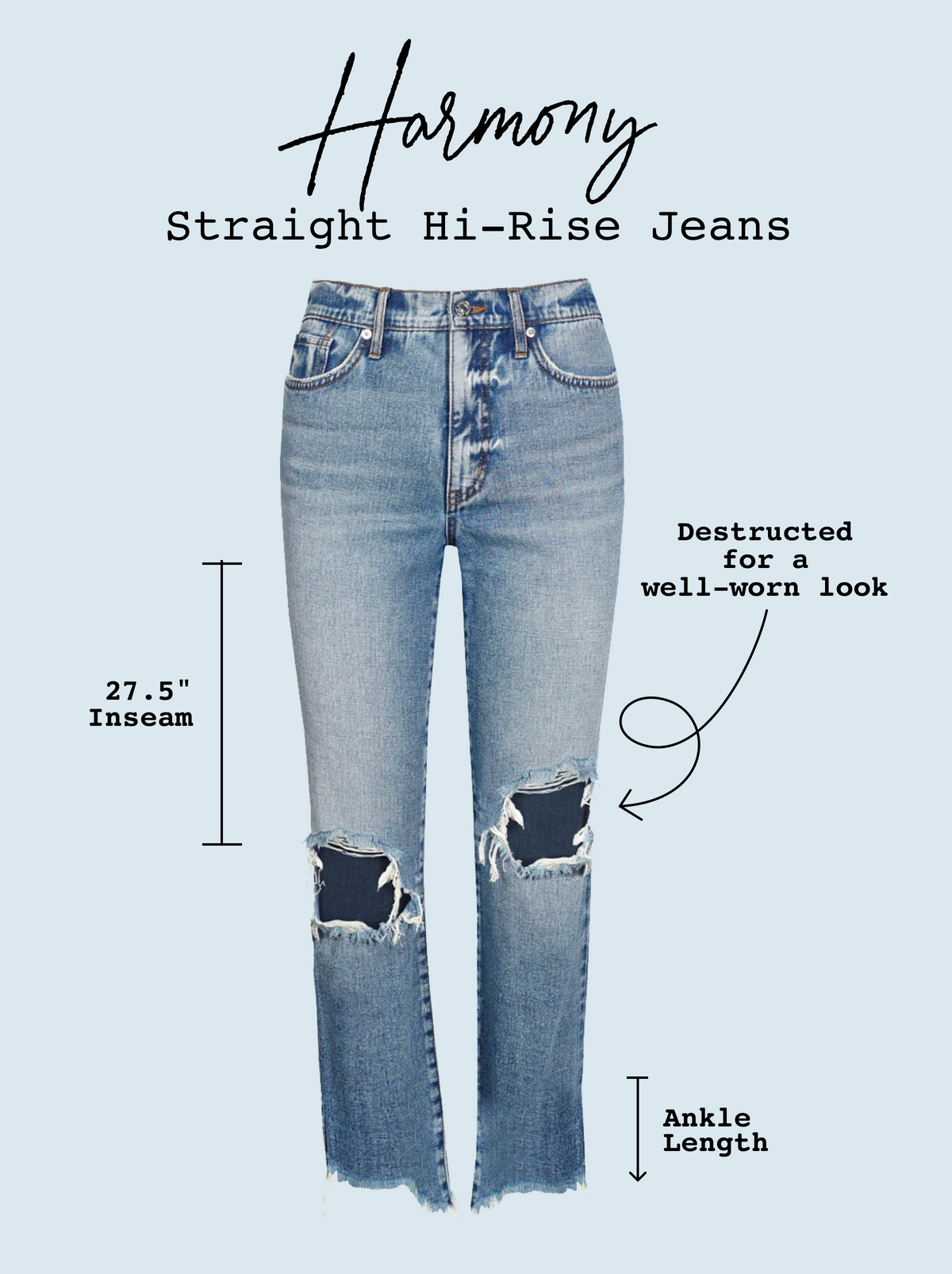 Harmony Straight High Rise Jean in Sunshine | Jessica Simpson Women