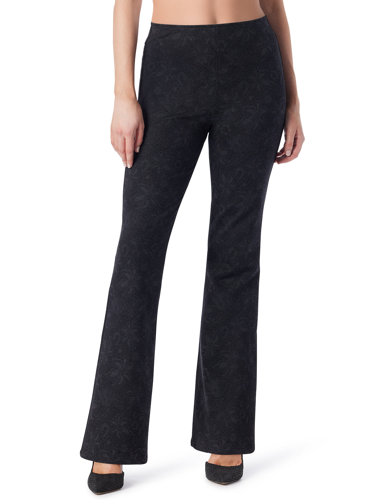 Pull on Flare in Black Laced Floral | Jessica Simpson Women